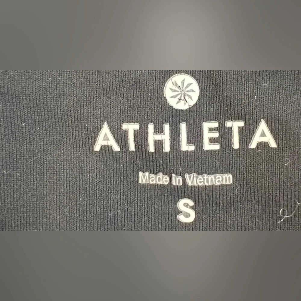 Athleta Womens Leggings Sz Small Black Luxe Ponte Faux Leather High Waisted‎